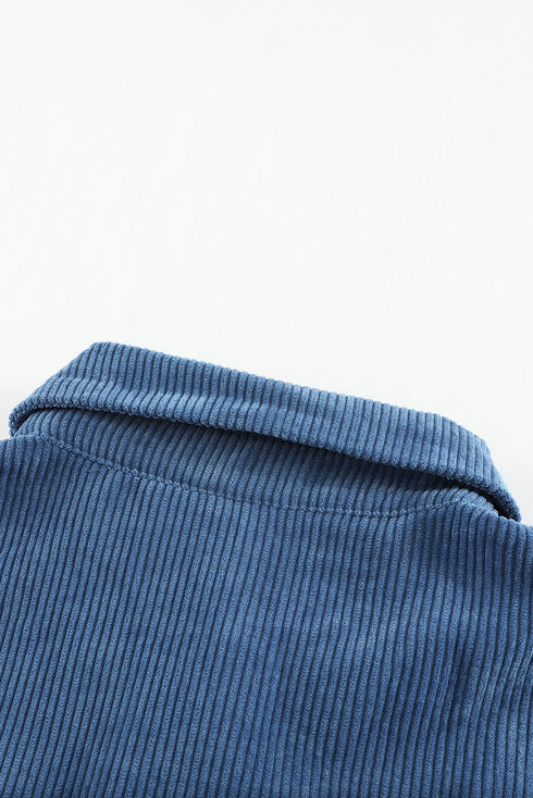 Patchwork Corduroy Buttoned Shirt Jacket